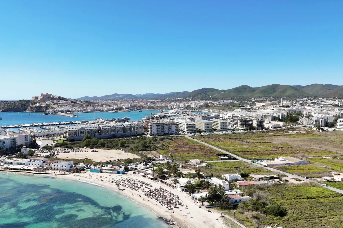 Talamanca Beach Ibiza aerial photo